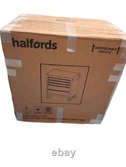 Halfords 5 Drawer Workshop Garage Tool Box Cabinet with Key Lock Red (Dented)