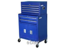Halfords 6 Drawer Tool Centre Cabinet 681 x 1147 x 422mm Blue (Dent/No Keys)