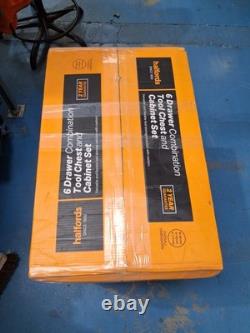 Halfords 6 Drawer Tool Centre Cabinet 681 x 1147 x 422mm Blue (Dent/No Keys)