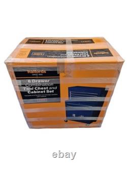 Halfords 6 Drawer Tool Centre Cabinet Workshop Garage Tool Storage Blue (Dent)