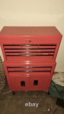 Halfords 6-Drawer Tool Chest and Rolling Cabinet with Wheels Red