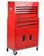 Halfords 8 Drawer & Cabinet Workshop Storage Tool Box Centre Red Dented