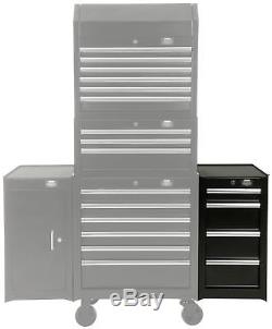 Halfords Advanced 4 Drawer Side Cabinet Tool Garage Storage Max Load 150kg Black