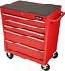 Halfords Ball Bearing 5 Drawer Cabinet Lockable Garage Tool Box Storage Red