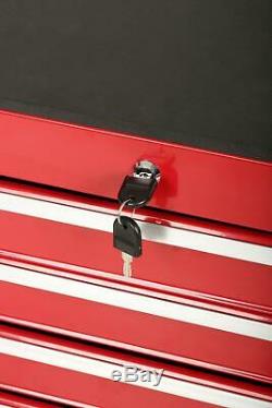 Halfords Ball Bearing 5 Drawer Cabinet Lockable Garage Tool Box Storage Red