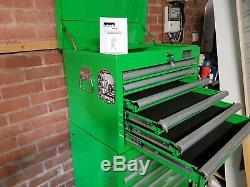Halfords Industrial 12 Drawer Tool Cabinet & Chest Green ball bearing inc 4 keys