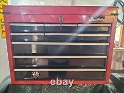 Halfords Professional 9 Drawer Top Chest Tool Box Cabinet Cab light use only