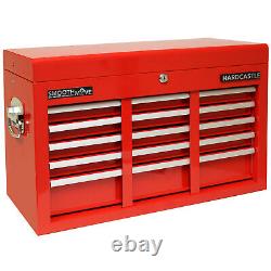 Hardcastle Red 9 Drawer Metal Top Chest Tool Storage Box/Ball Bearing Runners