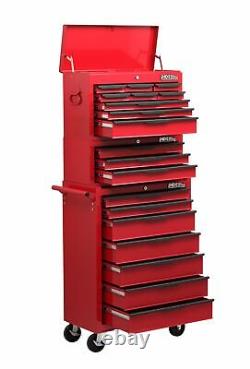 Heavy Duty 19 Drawer Rolling Tools Trolley Chest Combination Unit Cabinet Red