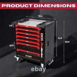 Heavy Duty 30 7 Drawers Tool Chest Storage Roller Cabinet Black and Red