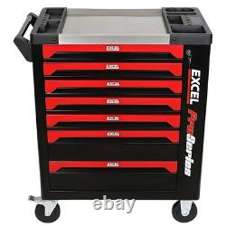 Heavy Duty 30 7 Drawers Tool Chest Storage Roller Cabinet Black and Red