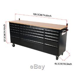 Heavy Duty 72 Inch Work Bench Tool Box Chest Cabinet 15 Drawer Garage Cabinet UK