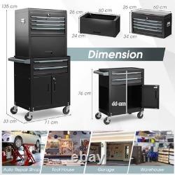 Heavy Duty Rolling Tool Chest Cabinet 6 Drawer Lockable Garage Storage Trolley