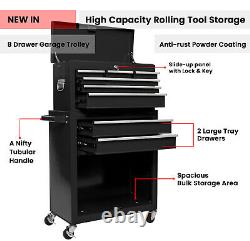 High Capacity Storage Cabinet with 8 Drawers Rolling Wheels Tool Box