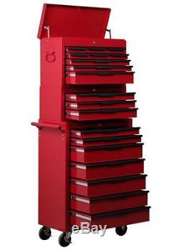 Hilka 19 Drawer Tool cabinet stack Triple tier tool box trolley roller cab chest