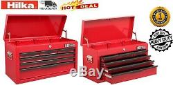 Hilka 6 Drawer Tool Chest Heavy Duty Red Storage Ball Bearing Top Box Cabinet