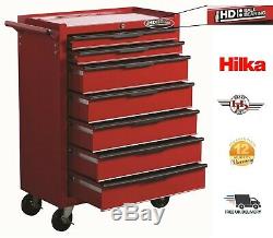 Hilka Mechanics Tool Trolley Garage Storage Chest Cabinet Ball Bearing 7 Drawers