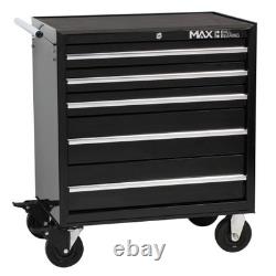 Hilka Professional 5 Drawer Rollaway Tool Cabinet PMT110 Garage Workshop Black
