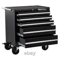 Hilka Professional 5 Drawer Rollaway Tool Cabinet PMT110 Garage Workshop Black