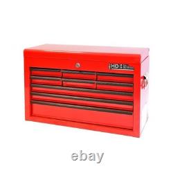 Hilka Tool Chest Box 9 Drawer Portable Red Metal Garage Storage Cabinet Toolbox