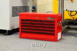 Hilka Tool Chest Box 9 Drawer Red Steel Metal Garage Tools Storage Cabinet Unit