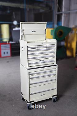 Hilka Tool Chest Trolley 13 drawer classic car cream storage box rollcab cabinet