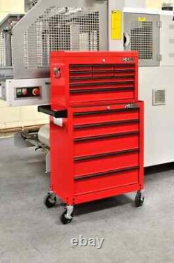 Hilka Tool Chest Trolley 14 drawer red metal storage roll cabinet wheels box cab