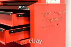 Hilka Tool Chest Trolley 14 drawer red metal storage roll cabinet wheels box cab