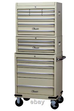 Hilka Tool Chest Trolley 16 drawer classic car cream storage box rollcab cabinet