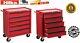 Hilka Tool Chest Trolley 5 Drawer Red Metal Mobile Roll Wheels Cabinet Storage
