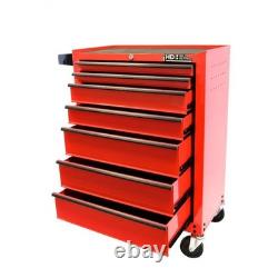Hilka Tool Chest Trolley 7 Drawer Portable Red Metal Storage Roll Cabinet Box
