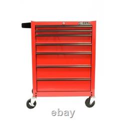 Hilka Tool Chest Trolley 7 Drawer Portable Red Metal Storage Roll Cabinet Box