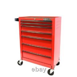 Hilka Tool Chest Trolley 7 Drawer Portable Red Metal Storage Roll Cabinet Box