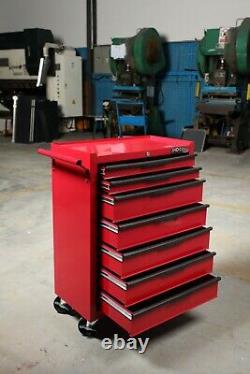 Hilka Tool Chest Trolley 7 drawer red metal mobile roll wheels cabinet storage