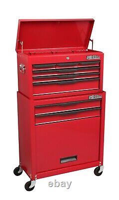 Hilka Tool Chest Trolley 8 Drawer Red Metal Tools Storage Box Cabinet C108BBS