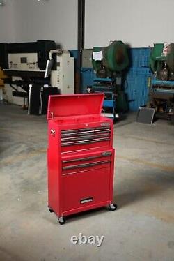 Hilka Tool Chest Trolley 8 Drawer Red Metal Tools Storage Box Cabinet C108BBS