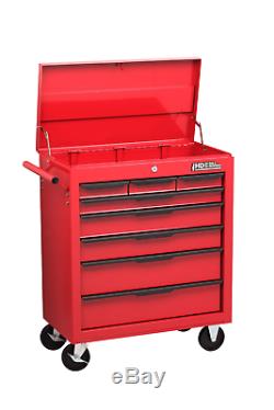 Hilka Tool Chest Trolley 8 Drawer Red Mobile Storage Roll Wheels Cabinet Box