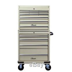 Hilka Tool Chest Trolley Classic Car Cream Mobile 13 Drawer Storage Cabinet