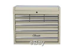 Hilka Tool Chest Trolley Classic Car Cream Mobile 13 Drawer Storage Cabinet