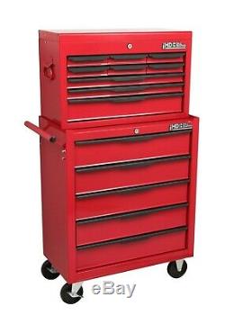 Hilka Tool Chest Trolley Storage Cabinet Mobile Cart Ball Bearing 14 Drawers