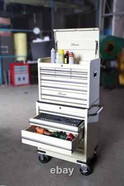 Hilka Tool Chest Trolley classic car beige 13 drawer storage wheels roll cabinet