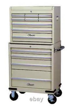 Hilka Tool Chest Trolley classic car beige 13 drawer storage wheels roll cabinet