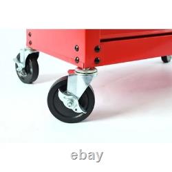 Hilka Tool Storage Chest Trolley Portable Red Metal 8 Drawer Roll Cabinet Unit