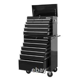 Hilka Tool Storage Chest Trolley Set 15 drawer black metal roll cabinet