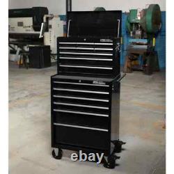 Hilka Tool Storage Chest Trolley Set 15 drawer black metal roll cabinet