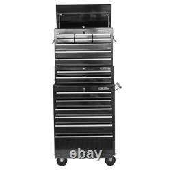 Hilka Tool Storage Chest Trolley Set 17 Drawer Black Metal Roll Cabinet Box Unit