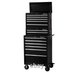 Hilka Tool Storage Chest Trolley Set 17 Drawer Black Metal Roll Cabinet Box Unit