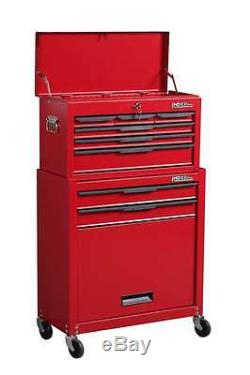 Hilka Tool Storage Trolley 8 Drawer New Red Metal Mobile Chest Cabinet Unit Cart