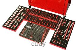Hilka Tool Storage Trolley Chest 8 Drawer Roll Cabinet & Eva Foam Tool Kit