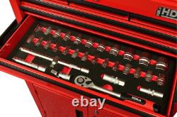 Hilka Tool Storage Trolley Chest 8 Drawer Roll Cabinet & Eva Foam Tool Kit